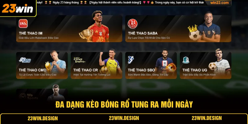 Thể Thao 23WIN 2 Đa dạng kèo bóng rổ tung ra mỗi ngày